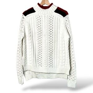 JOHN + JENN Super Soft Easy Care Acrylic Cable Knit Long Sleeve Sweater US Sz S